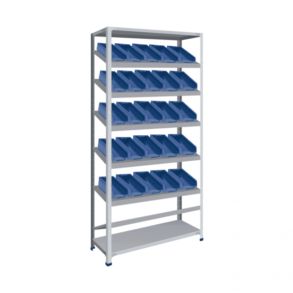 Стеллаж СТ-012 1800х1000х300 с 6 наклонными цинк полками