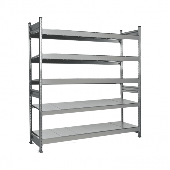 Стеллаж СТ-023 2700х1800х800 с 5 ярусами (рамы и настил - цинк)