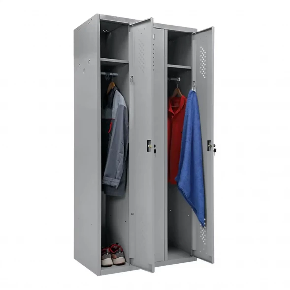 Шкаф металлический трехсекционный сигнальный серый