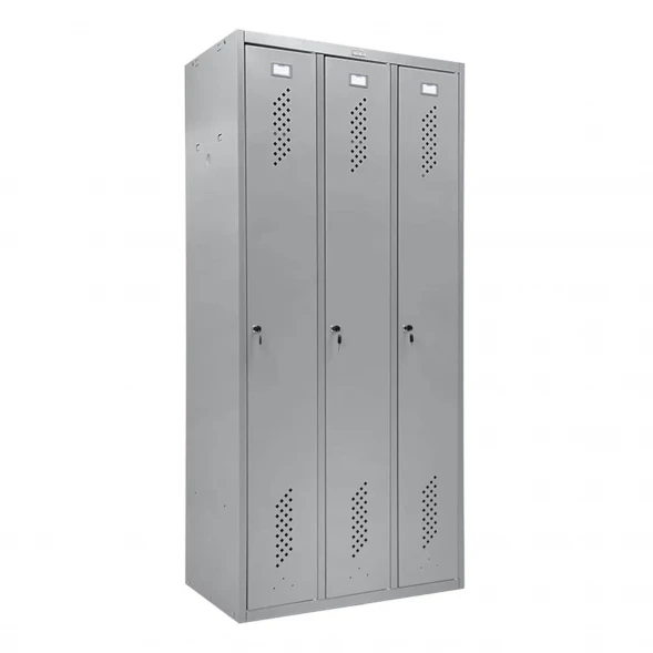 Шкаф металлический трехсекционный сигнальный серый