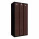 Шкаф металлический трехдверный черный с коричневым