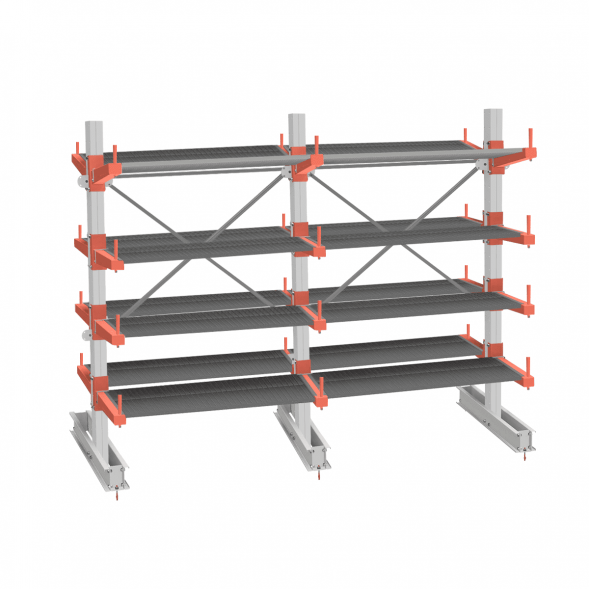 Стеллаж консольный СТ-062 2450х3160х1400 4 яруса +ОН двухсторонний