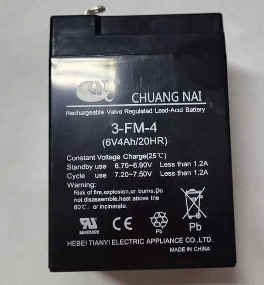 Аккумулятор для тележки WH-25ES 6V/1Ah свинцово-кислотный (WET battery), шт