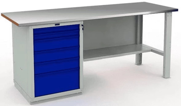 Верстак металлический промышленный с ящиками W200.WS6/F2.000.W