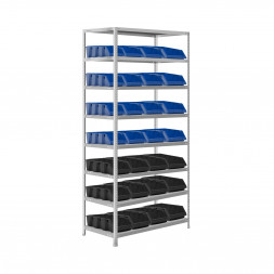 Стеллаж для лотков для метизов 1850х1000х400 28 ящиков