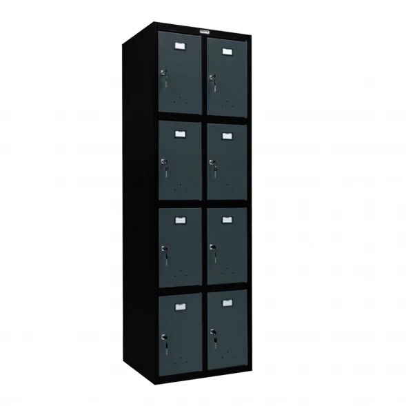 Шкаф металлический для личных вещей черный с графитом