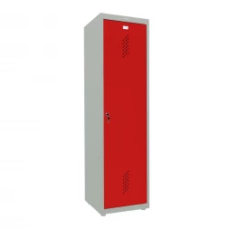 Шкаф металлический для инвентаря серый с красным