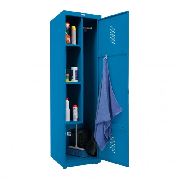 Шкаф металлический хозяйственный голубой