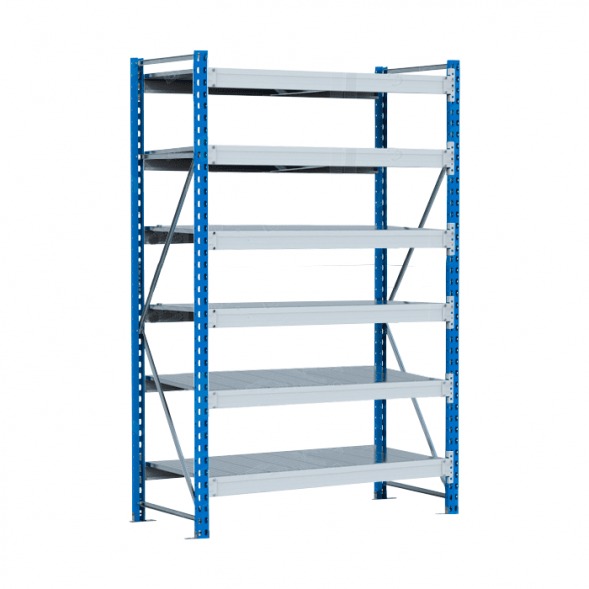 Стеллаж SGR-V 350 кг 2500х1800х800 6 ярусов (рамы RAL 5015 / настил цинк) ОС