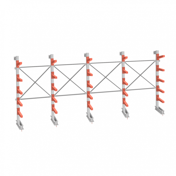 Стеллаж консольный СТ-062 2450х6160х830 5 ярусов односторонний