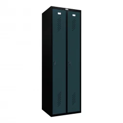 Шкаф металлический двухдверный черный с графитом