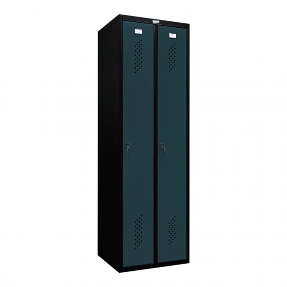 Шкаф металлический двухдверный черный с графитом