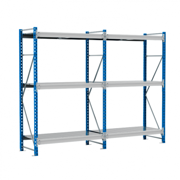 Стеллаж SGR-V 350 кг 2000х1800х600 3 яруса (рамы RAL 5015 / настил цинк) ДС