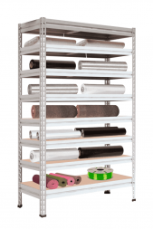 Стеллаж МС-Т 2500х1551х530 мм 8 ярусов настил фанера