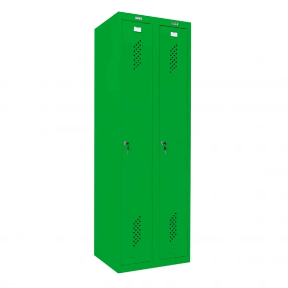 Шкаф металлический для рабочей спецодежды зеленый