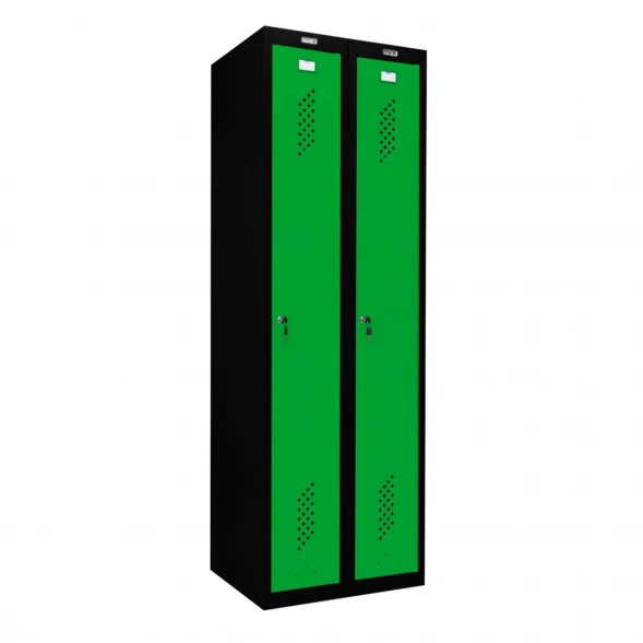 Шкаф металлический для рабочей спецодежды зеленый