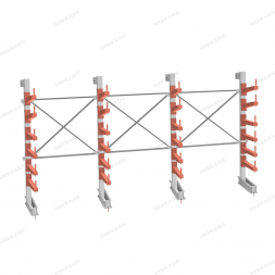 Стеллаж консольный СТ-062 2450х4660х830 6 ярусов +О односторонний