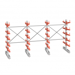 Стеллаж консольный СТ-062 2450х4660х1400 5 ярусов +О двухсторонний
