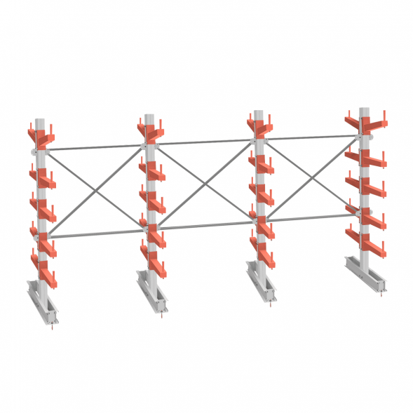 Стеллаж консольный СТ-062 2450х4660х1400 5 ярусов +О двухсторонний