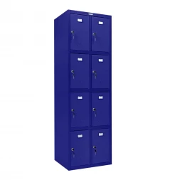 Шкаф металлический с дверцами и замком синий