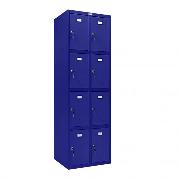 Шкаф металлический с дверцами и замком синий