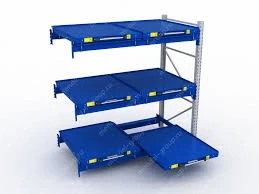 Стеллаж с выкатными платформами S-HEAVY 500 (2 яруса хранения) доп. RAL 5005