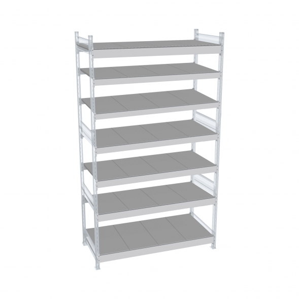 Стеллаж СТ-023 2200х1500х600 с 7 ярусами (рамы и настил - цинк)