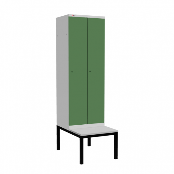 Шкаф Диком УНО-321 (RAL 7038 + RAL 6011) на подставке-скамейке