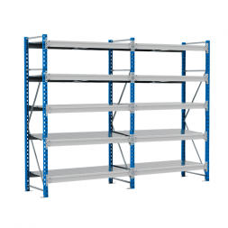 Стеллаж SGR-V 350 кг 2000х1800х600 5 ярусов (рамы RAL 5015 / настил цинк) ОС