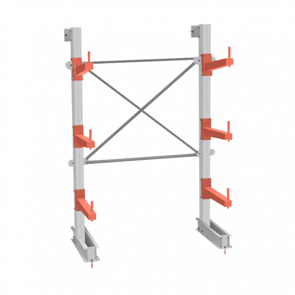 Стеллаж консольный СТ-062 2450х1660х830 3 яруса +О односторонний
