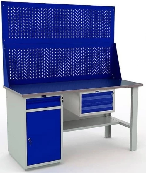 Верстак с металлической столешницей Практик WT160.WD2/F1.120