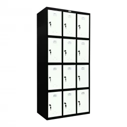 Шкаф металлический для сумок черный с белым