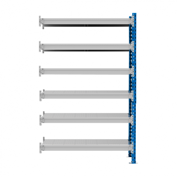 Стеллаж SGR-V 350 кг 2500х2100х800 6 ярусов (рамы RAL 5015 / настил цинк) ДС