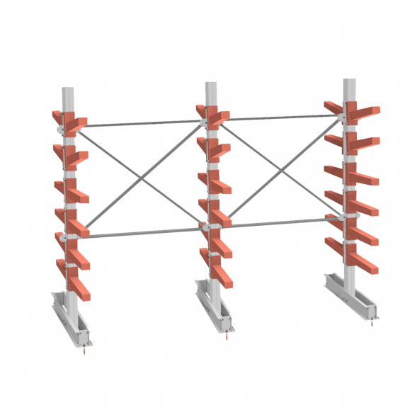 Стеллаж консольный СТ-062 2450х3160х1400 6 ярусов двухсторонний