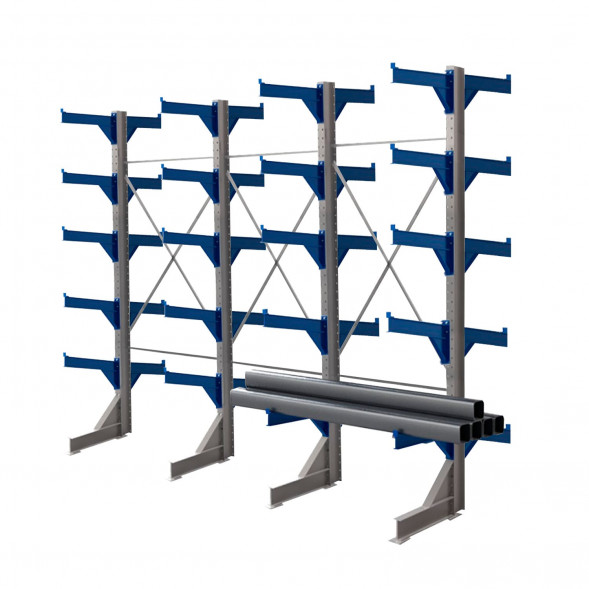 Стеллаж консольный двухсторонний КТр 4000х4980х1800 (800) 5 ярусов