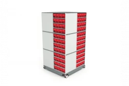 КП-02 Кассетница поворотная с красными ящиками