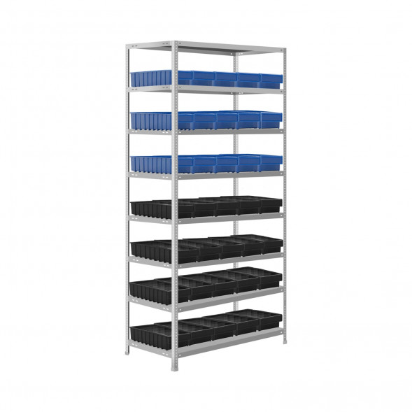 Стеллаж с 35 ящиками для хранения 1850х1000х400 8 полок