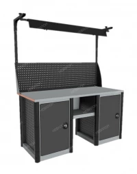 Верстак с оцинкованной столешницей с полками MTS 160.PM1.PM1.011