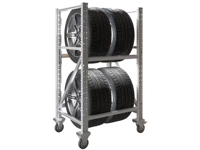 Стеллаж MS Pro 1350/781x606 передвижной для 4 колес