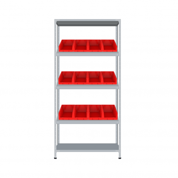 Стеллаж СТ-012 1800х1000х400 с 3 наклонными цинк полками