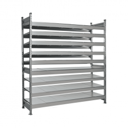 Стеллаж СТ-023 2700х2100х600 с 9 ярусами (рамы и настил - цинк)