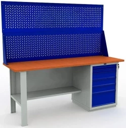 Верстак металлический в квартиру с двумя экранами W200.F2/WS6.020