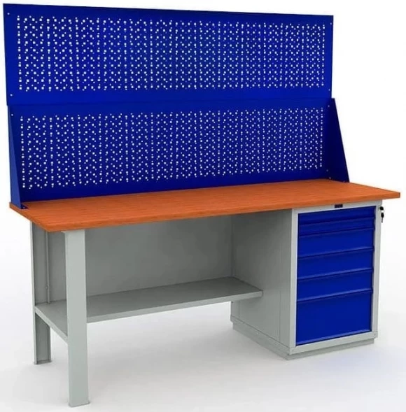 Верстак металлический в квартиру с двумя экранами W200.F2/WS6.020