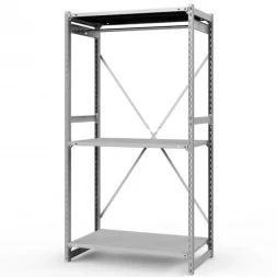 Стеллаж металлический ГТС Универсал, 2000x1000x500 мм.Штанги: 1шт. Полки: метал. 3 шт. (ТСУ 20100530ш1)