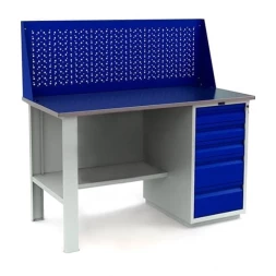 Верстак с перфопанелью и ящиками WT140.F1/WD5.010