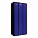 Шкаф металлический трехдверный черный с синим