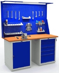 Верстак с полками и двумя экранами для станка W160.WS1/WS6.021