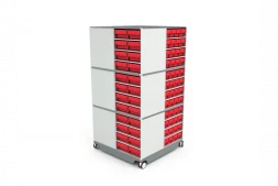 КП-03 Кассетница поворотная с красными ящиками