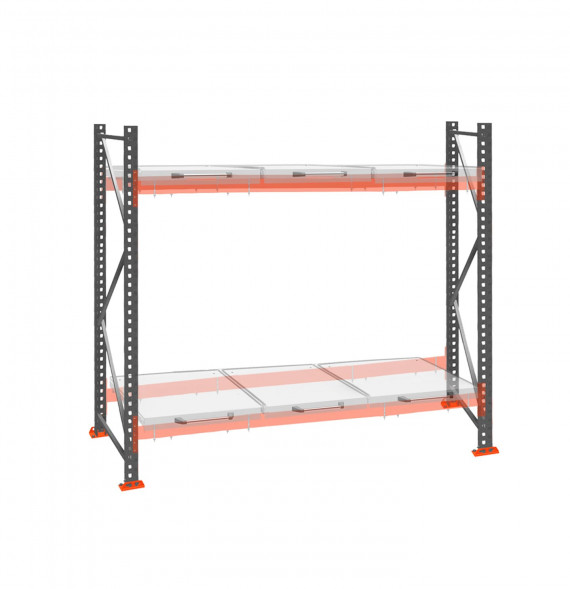 Стеллаж с выкатными платформами ДиКом 3000х2700х1000 на 2 яруса П-90