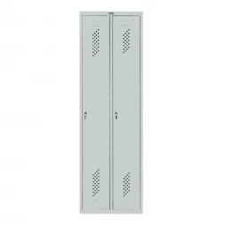 Шкаф металлический двухсекционный светло-серый